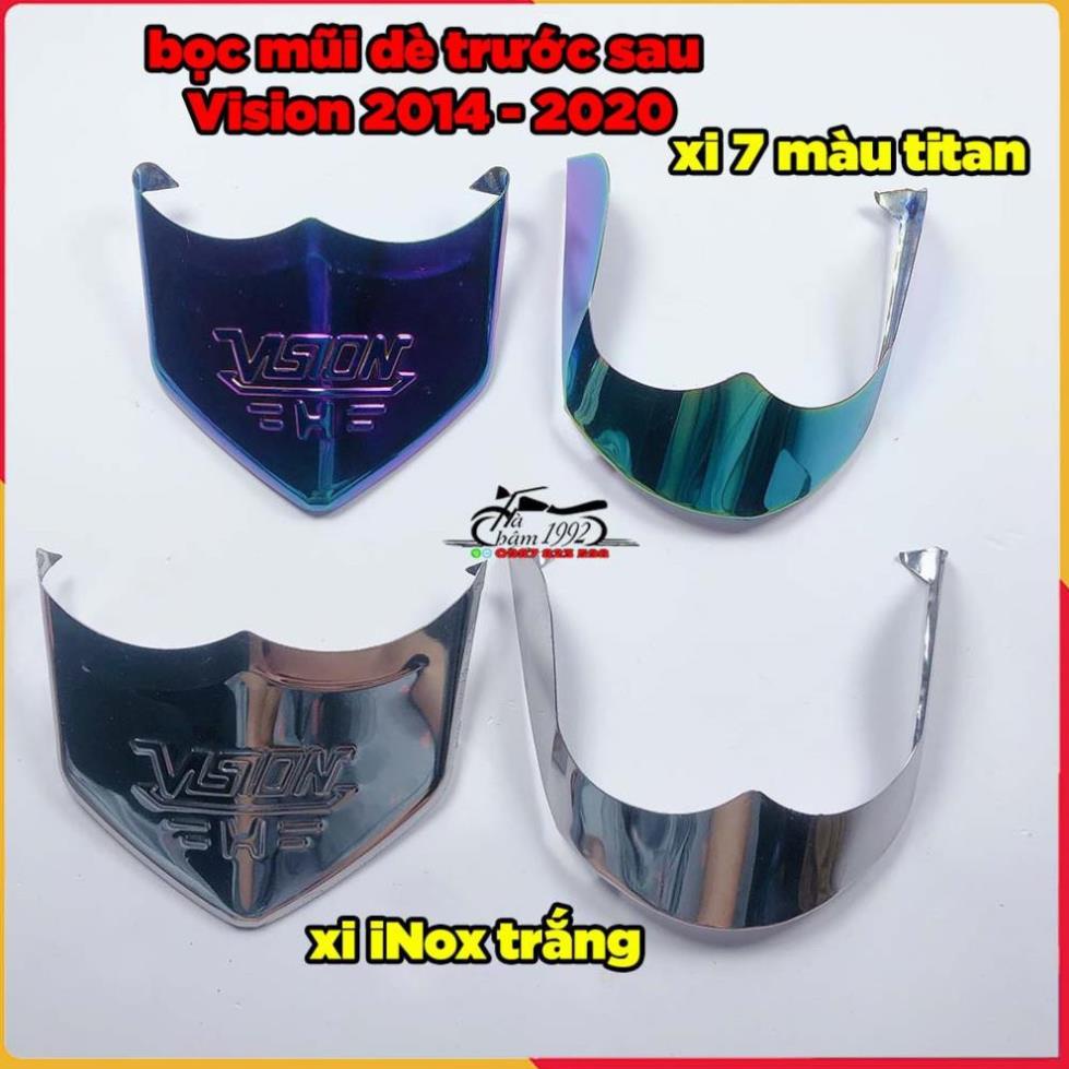 🏆 Bộ Ốp Mỏ Dè Vision 2014 - 2020 iNox và 7 Màu Titan Bọc Mõm Dè Xe Vision 2014 - 2020 🏆