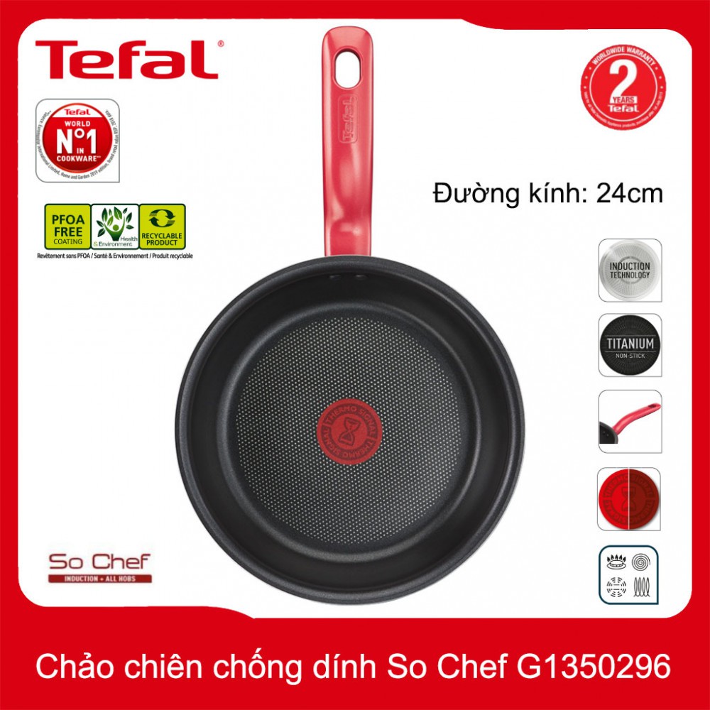 Chảo chiên Chống Dính Đáy Từ Tefal So Chef xuất xứ Pháp - Bảo Hành Chính Hãng 24 tháng