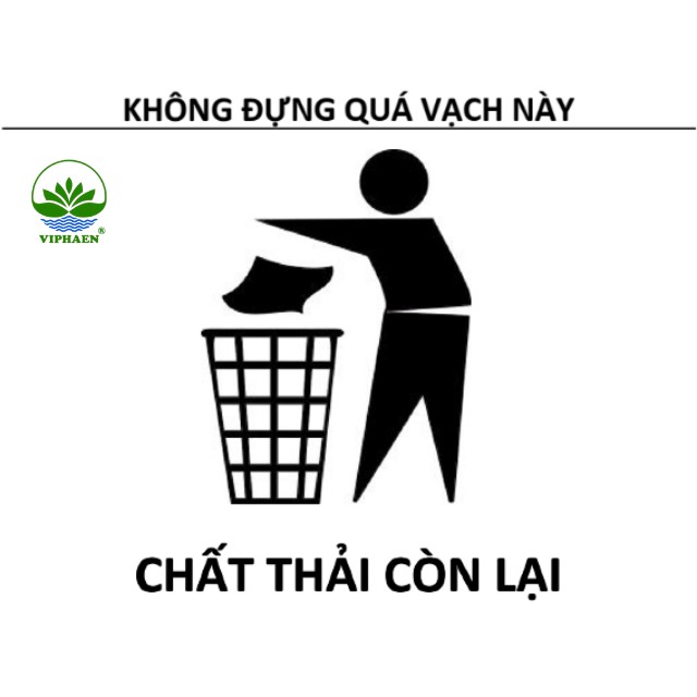 Nhãn phân loại rác theo quy định, biểu tượng cảnh báo, logo phân loại chất thải