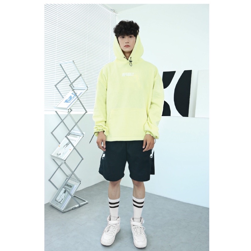 Apride Hoodie Basic + 2 Túi Vàng Chanh / Áo Hoodie Aprde Basic Canary Yellow