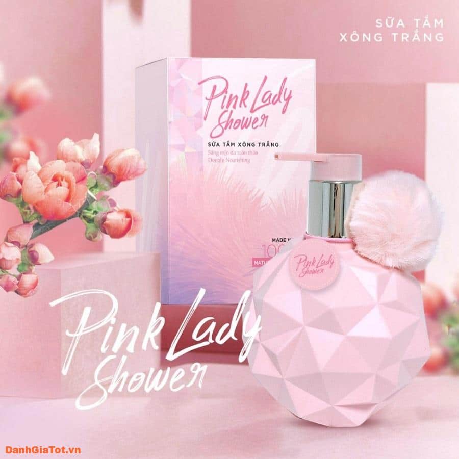 Sữa tắm xông trắng truyền trắng Pink Lady 300ml dưỡng da dưỡng ẩm