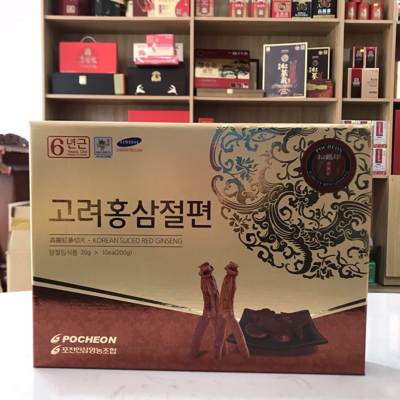 Sâm Lát Thái Lát Tẩm Mật Ong Hàn Quốc Pocheon 200g hộp 10 gói