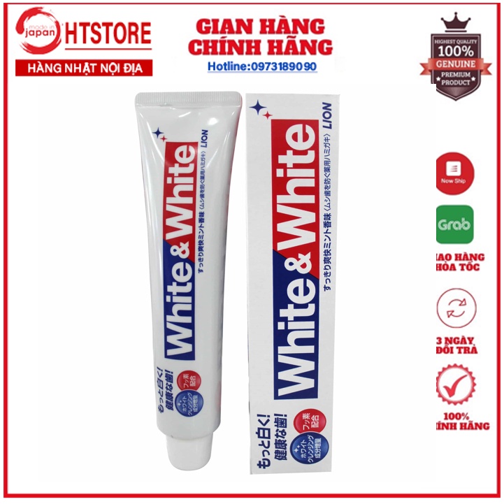 Kem đánh răng White and White Lion 150g Nhật Bản - Dành cho nướu nhạy cảm