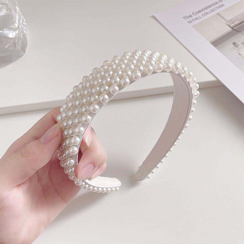 NICKOLAS Băng Đô Cài Tóc Bản Rộng Màu Trắng Thanh Lịch Phong Cách Hàn Quốc