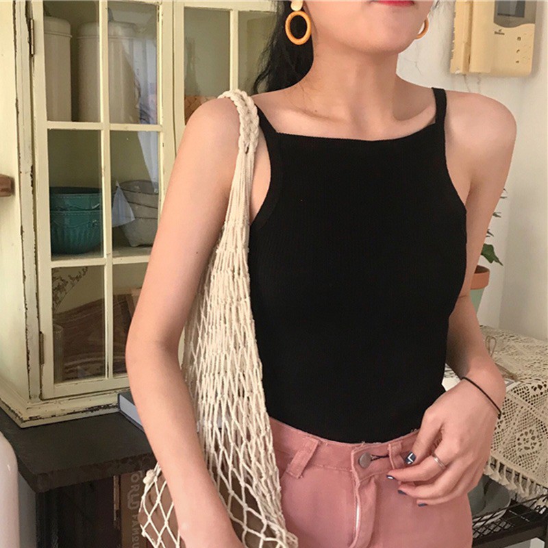 [Baywellfashion]Áo dệt kim hai dây dáng ôm gợi cảm cho nữ | BigBuy360 - bigbuy360.vn