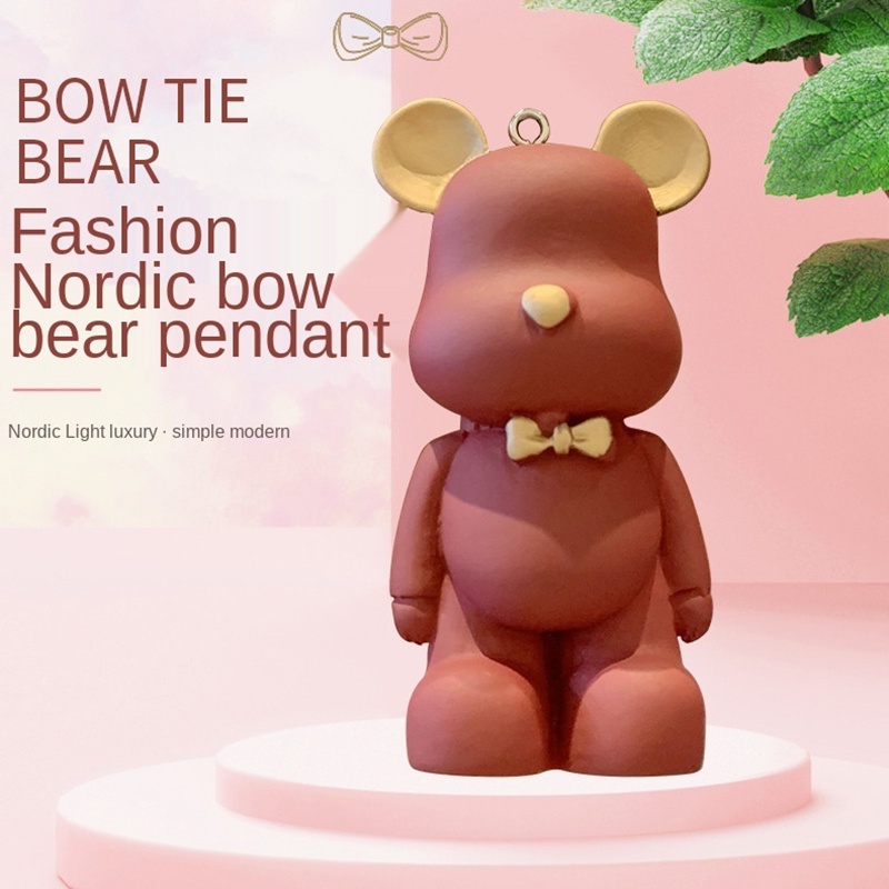 Móc khóa gắn hình gấu hoạt hình phong cách Hàn quốc dễ thương nhiều màu tùy chọn thời trang YD