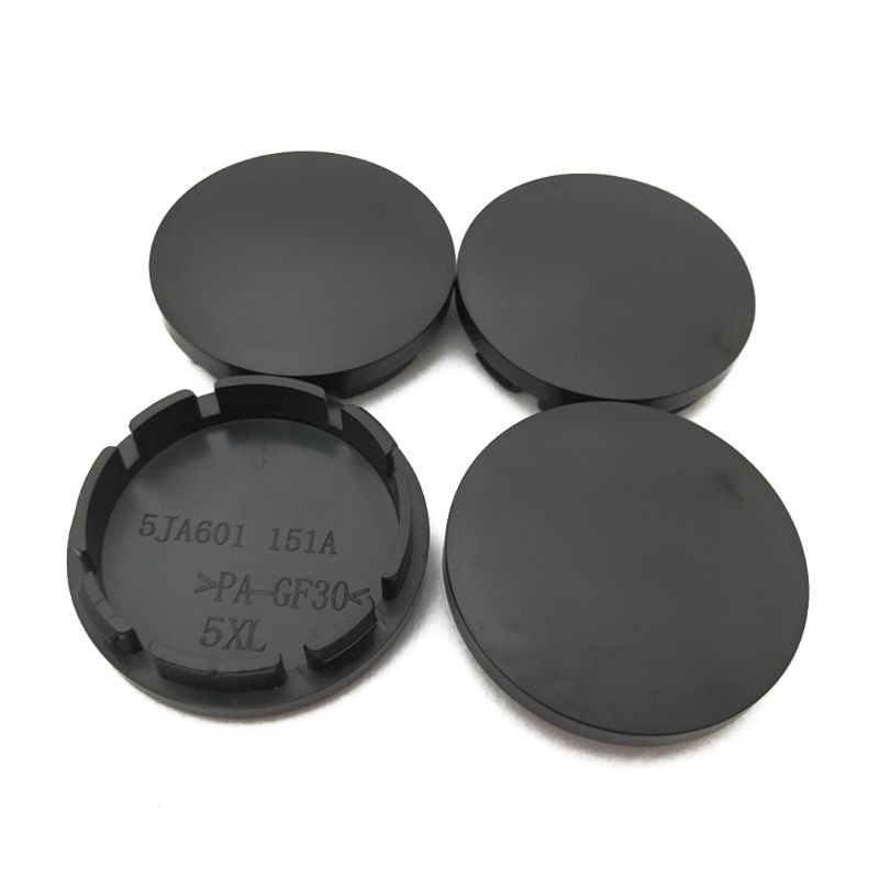 Set 4 Nắp Đậy Trục Bánh Xe Hơi Bằng ABS Màu Đen / Bạc 56mm Thông Dụng