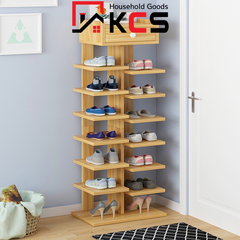 KỆ GỖ 7 TẦNG 14 NGĂN ĐỂ GIÀY DÉP, SÁCH VỞ, VẬT DỤNG CÁ NHÂN