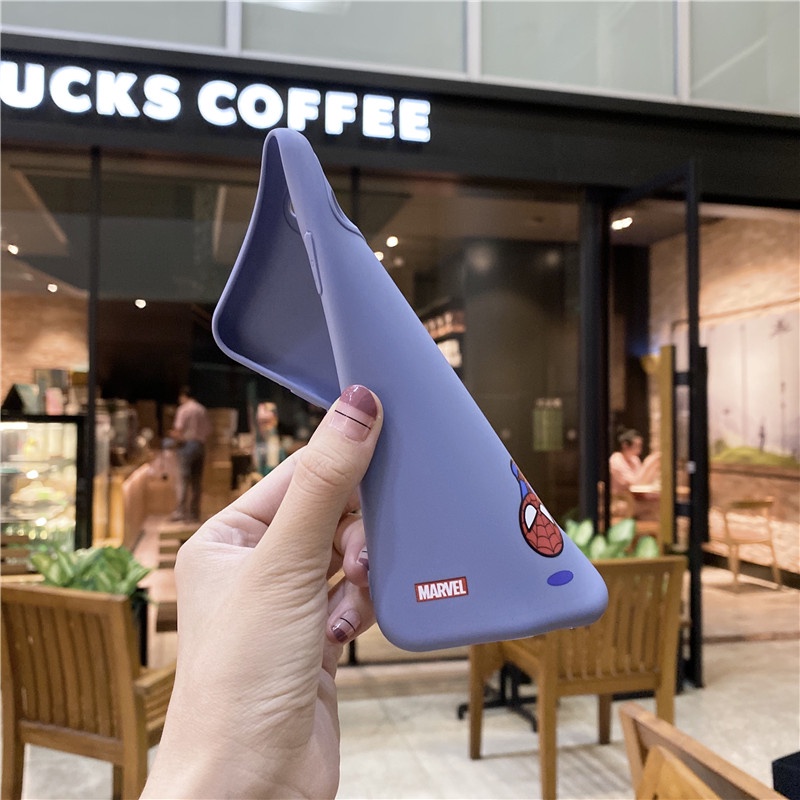 Dễ Thương Ốp Điện Thoại Silicon Họa Tiết spiderman Mặt Nhám Chống Rơi Cho iphone 13 12 11 pro max x xr xs 7 8 plus se 2020