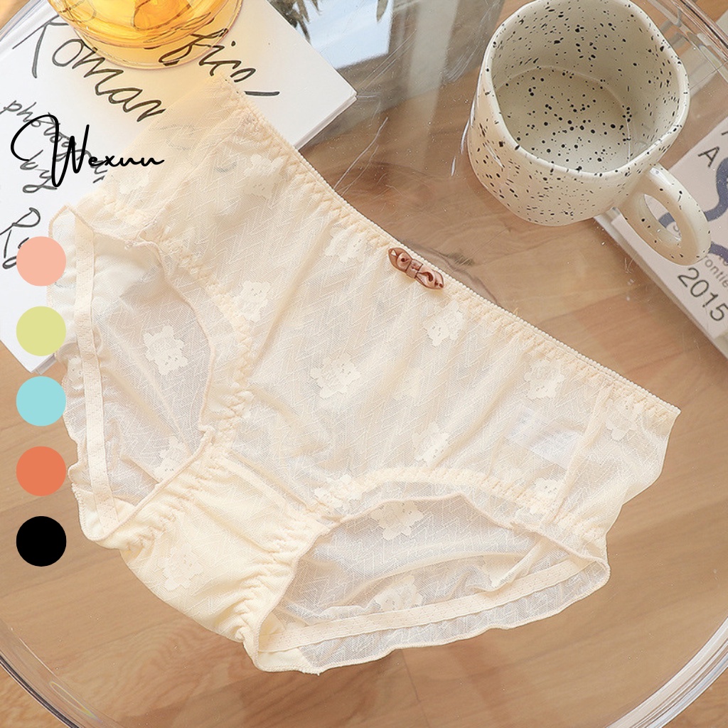Quần lót ren sexy xuyên thấu đính nơ họa tiết gấu bear sexy gợi cảm - Wexuu Design QC51