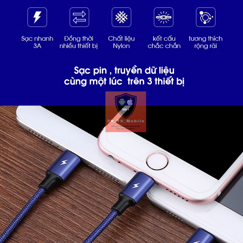 Bộ sạc nhanh Android (cổng TypeC) - Củ sạc Mofit 12W + Cáp sạc nhanh 3 đầu Lightning/Micro/TypeC - Giá siêu rẻ