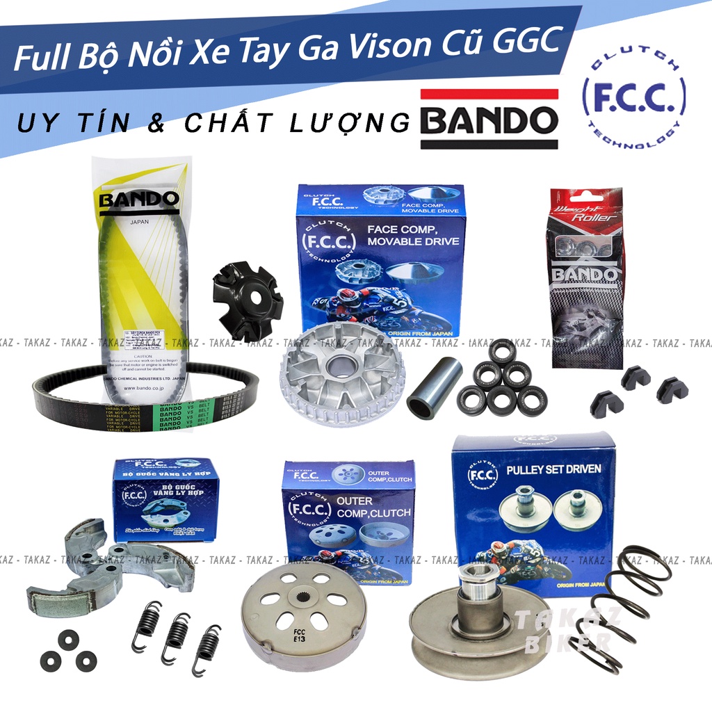 Full trọn bộ tất cả bộ nồi xe Vison Fi Đời Đầu 2010 GGC - FCC có Pulley