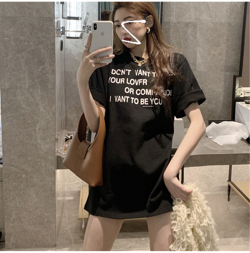 SUXI Áo Thun Nữ Ngắn Tay In Chữ