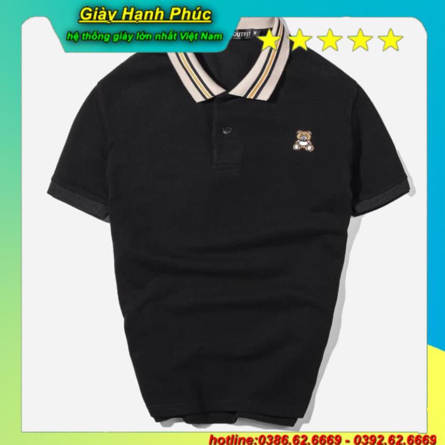 Áo thun nam , áo polo có cổ , ngực thêu hình gấu , chất liệu coton , nam tính , QA Store | BigBuy360 - bigbuy360.vn