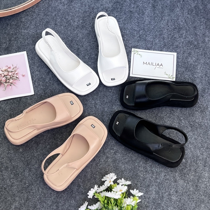 (Xả hàng lẻ size) Sandal quai ngang ôm chân MAILIAA đế xuồng 3 phân siêu nhẹ dễ đi