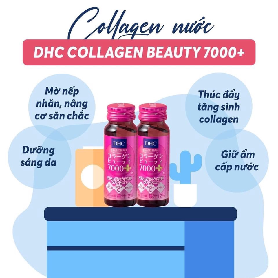 (Chính hãng) Collagen dạng nước DHC Collagen Beauty 7000 Plus (30 lọ)
