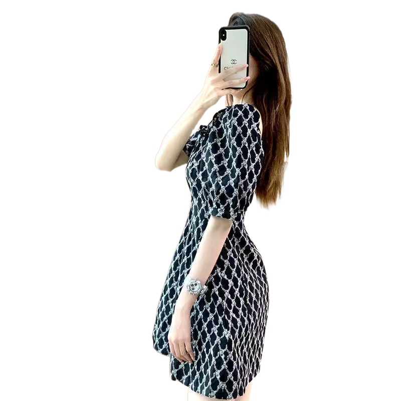 Đầm Perty tay phồng cổ vuông thiết kế mới thời trang mùa hè cho nữ