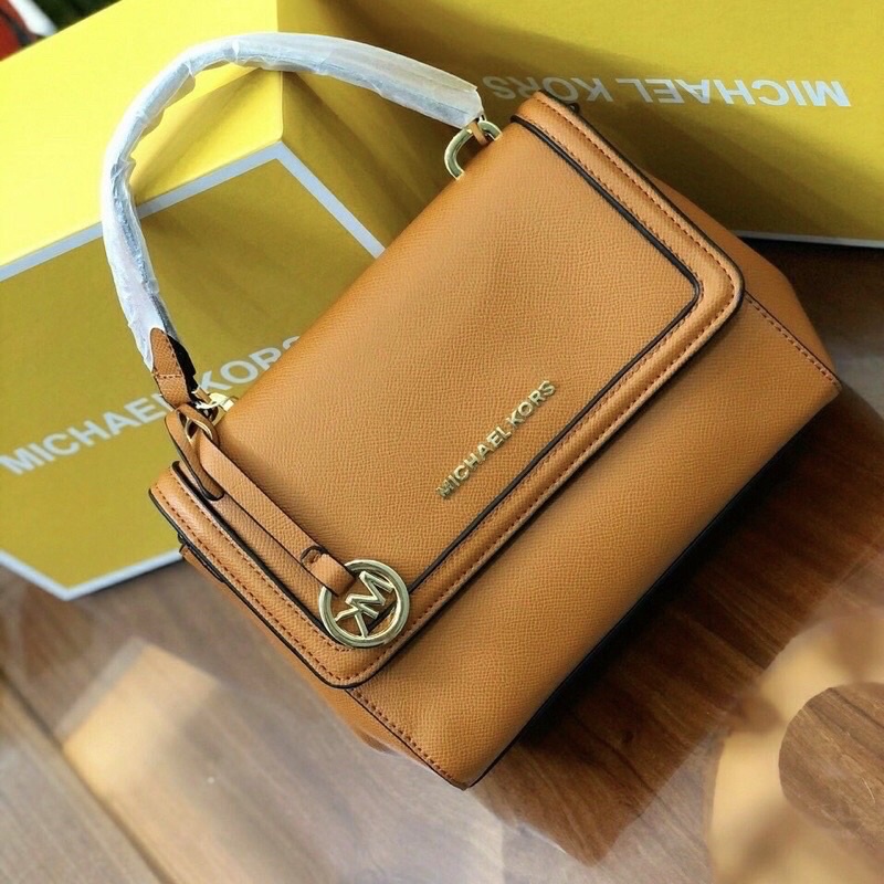 Túi Xách Nữ Cao Cấp Michael Kors Ava Mini Saffiano Crossbod Logo Vàng Sách Tay funbox Hàng Hiệu Thời Trang Cao Cấp Nữ