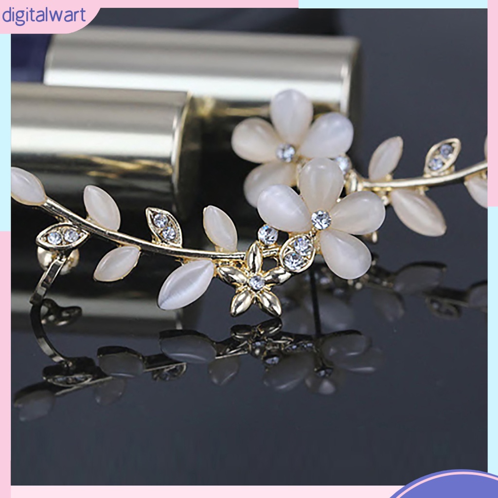 Khuyên kẹp vành tai hình hoa đính đá xinh xắn cho nữ