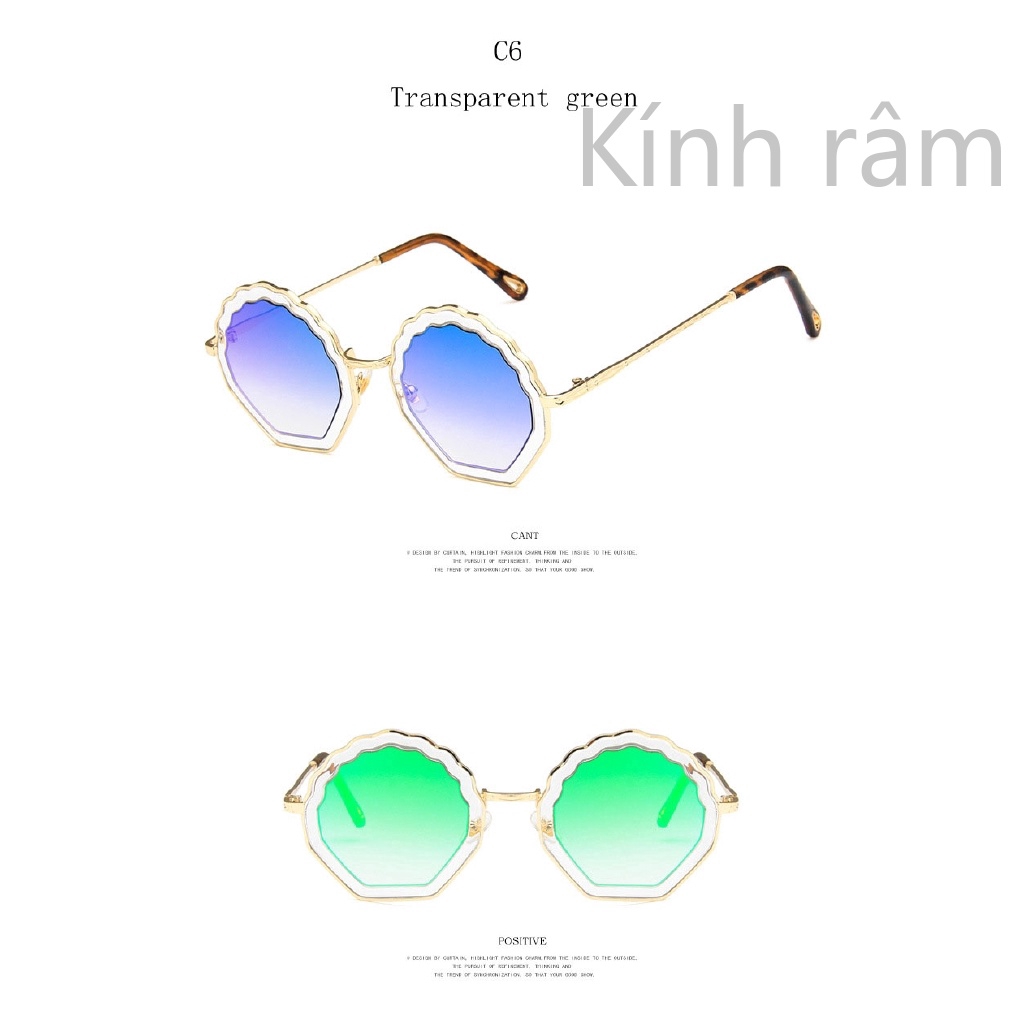 Kính mát gọng hình đa giác phong cách cổ điển thời trang cho nữ