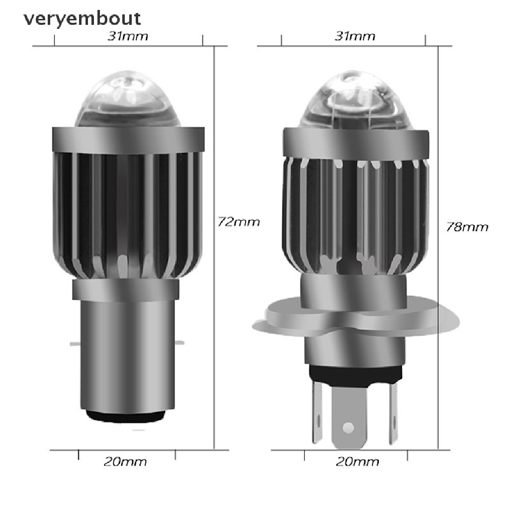 Đèn Pha H4 LED H6 BA20D Ánh Sáng Trắng / Vàng Chuyên Dụng Cho Xe Mô Tô
