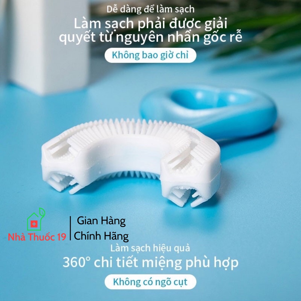 Bàn chải đánh răng cho bé E50, Bàn chải chữ u chất liệu Silicon siêu mềm cho bé từ 2 tuổi - 6 tuổi và 6 tuổi - 12 tuổi