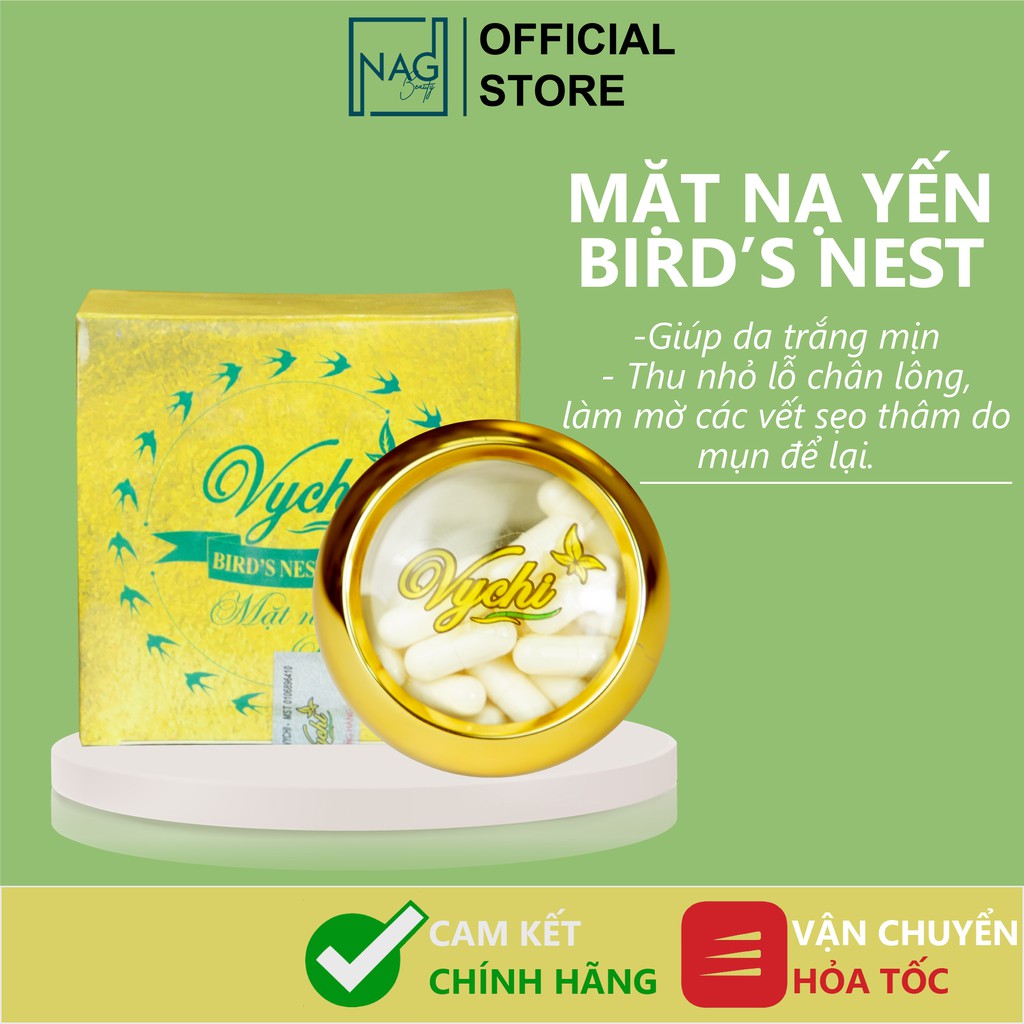 Mặt nạ yến Vychi - Mặt nạ trắng da,mặt nạ cho mọi loại da, mờ thâm, chống lão hoá