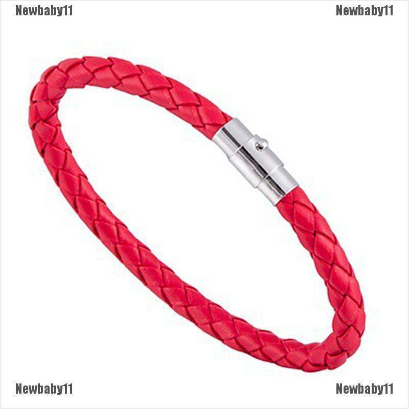 Thắt Lưng Bện Dây Da Thật Với Khóa Thép Từ Tính Cho Nam Nữ