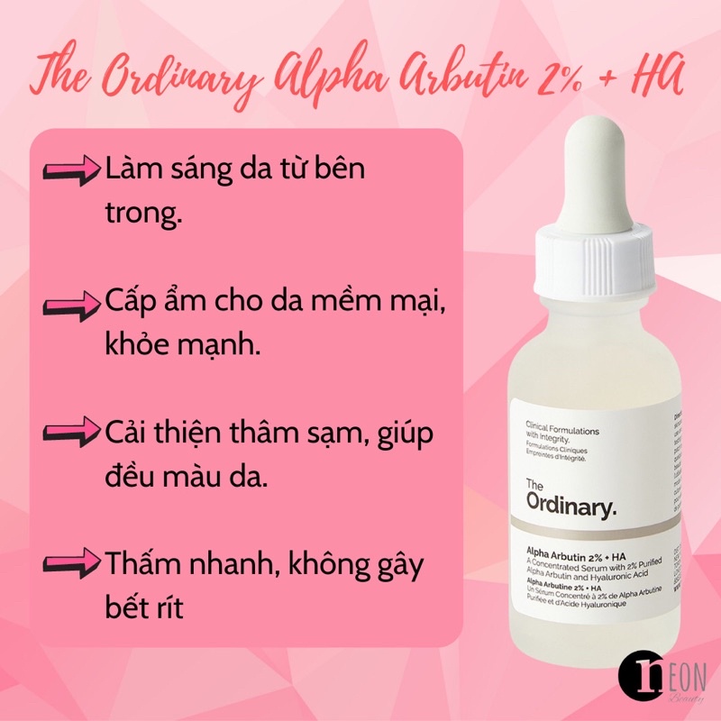 The Ordinary - Alpha Arbutin 2% + HA serum làm mờ nám, tàn nhang, thâm mụn