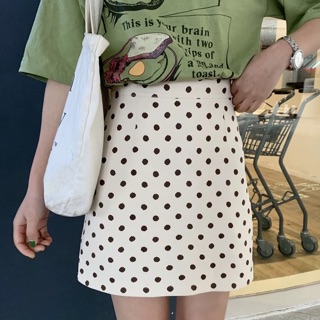 Chân váy chấm bi ulzzang dáng A ( có ảnh thật )