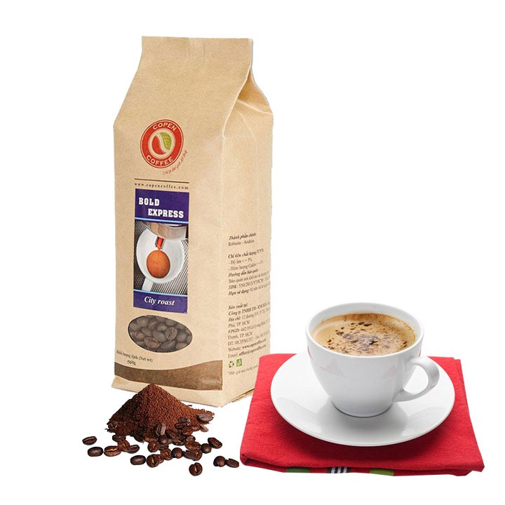 [Mã GROM35 - 10% đơn 150K] Cà Phê Hạt Bold Express Copen Coffee_500g đắng vừa, chua nhẹ