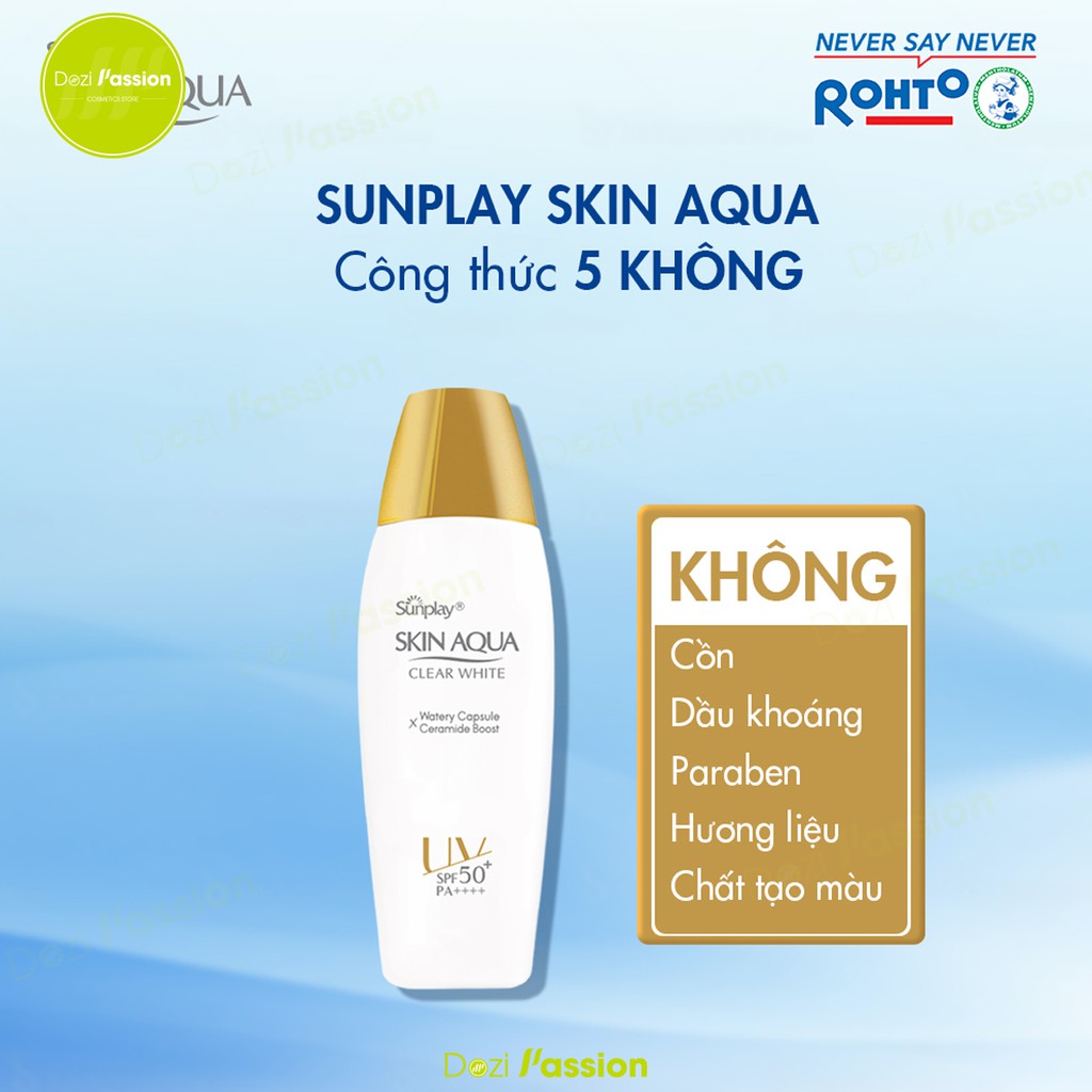 Kem chống nắng Sunplay Skin Aqua Clear White Dưỡng Da Trắng Mịn, Kiềm Dầu, Lâu Trôi SPF50+, PA++++