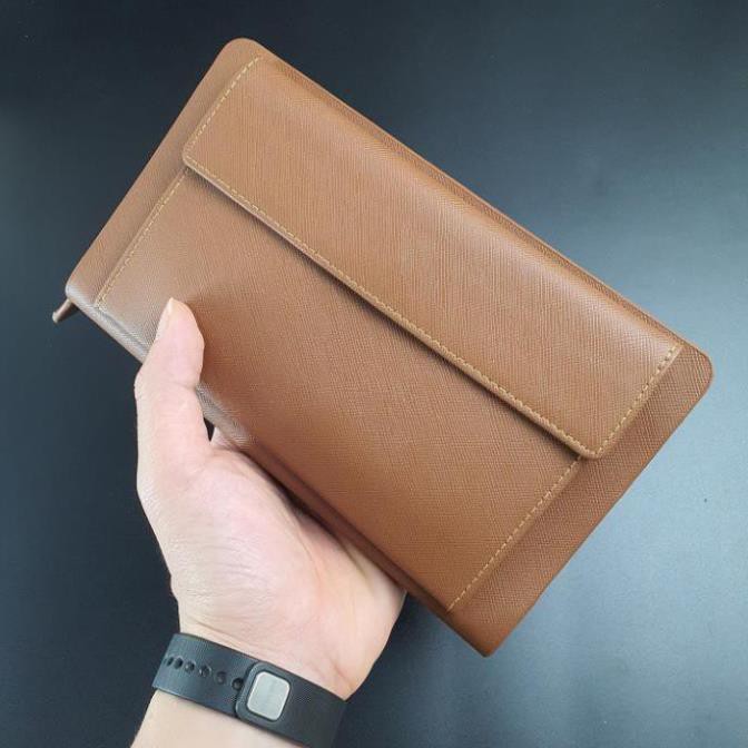 Ví da nam Clutch 1 ngăn kéo da Safiano, handmade, độ bền cao,