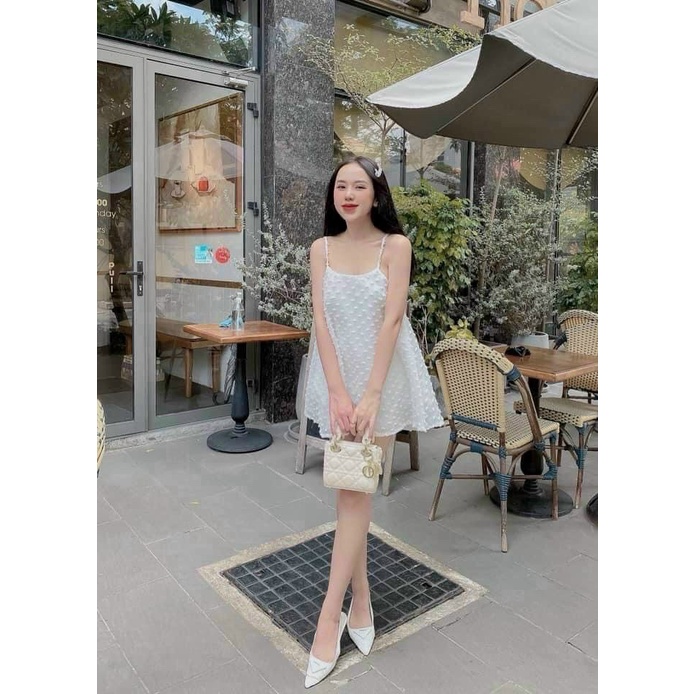 Set bộ đùi đi biển 2 dây, set đùi xô bông babydoll xòe bánh bèo đi chơi, sống ảo xinh xắn dx