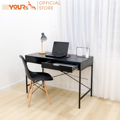Bàn Làm Việc Gỗ Chân Sắt BEYOURs Chắc Chắn Thông Minh - SQuare - Nội Thất Phòng Làm Việc