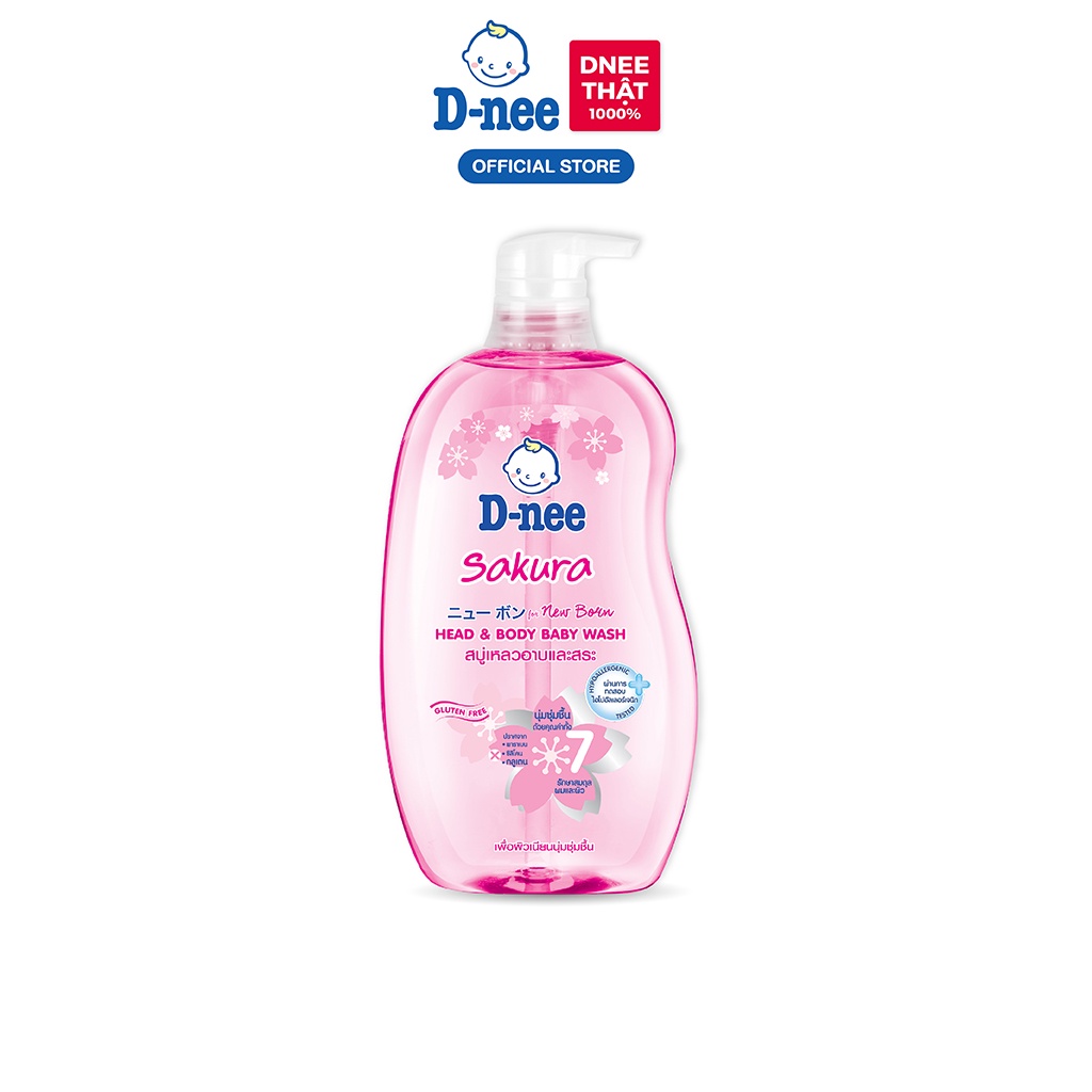 [Deal hời!] Combo 3 Tắm gội toàn thân em bé (&lt;3 tuổi) D-nee 800 ML - Sakura