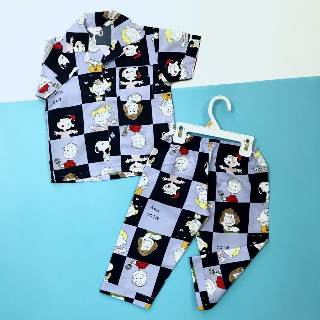 Pijama tay ngắn cho bé vải kate thái size 10-45kg nhiều mẫu