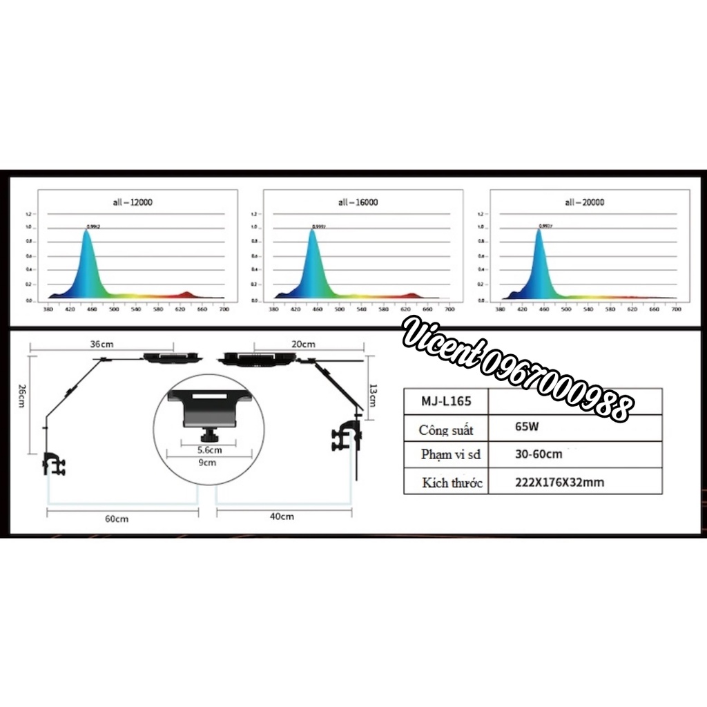 Đèn LED MAXSPECT MJL165 - Đèn led chuyên dụng cho hồ cá biển