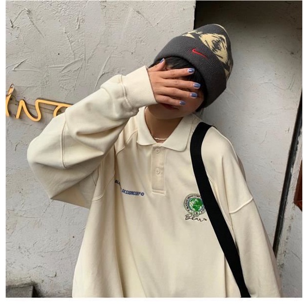 Porozi  Áo thun polo  tay dài phong cách Hàn Quốc thời trang trẻ trung
