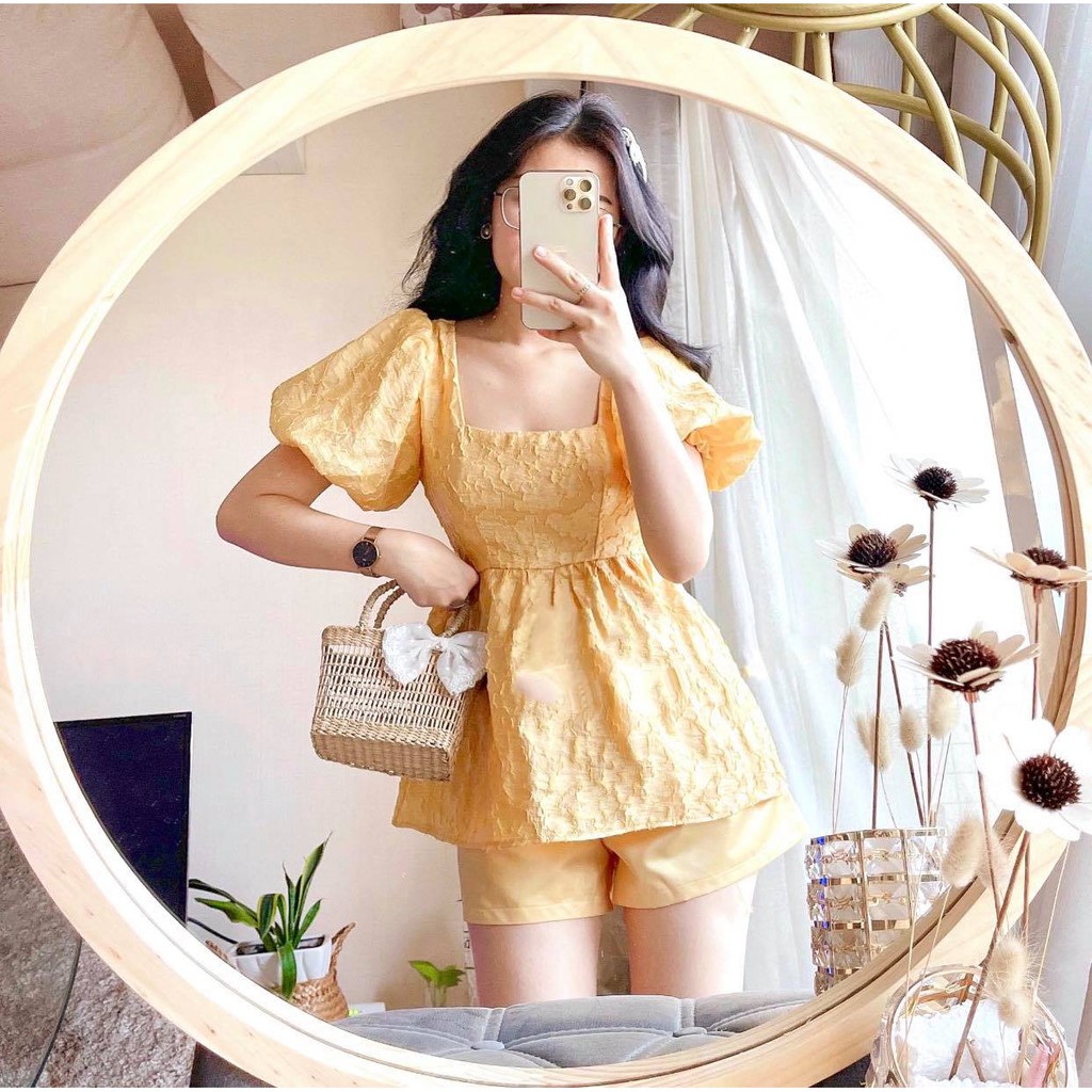 [Mã WAMT1505 giảm 10K đơn 0K] (FREESHIP-HÀNG CÓ SẴN SLL) SET QUẦN SHORT+ ÁO BABYDOLL HOA NỔI❤️CHIBEST | BigBuy360 - bigbuy360.vn