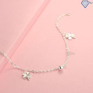 Lắc chân nữ bạc ta hình cỏ 4 lá may mắn lcn0068 - trang sức tnj