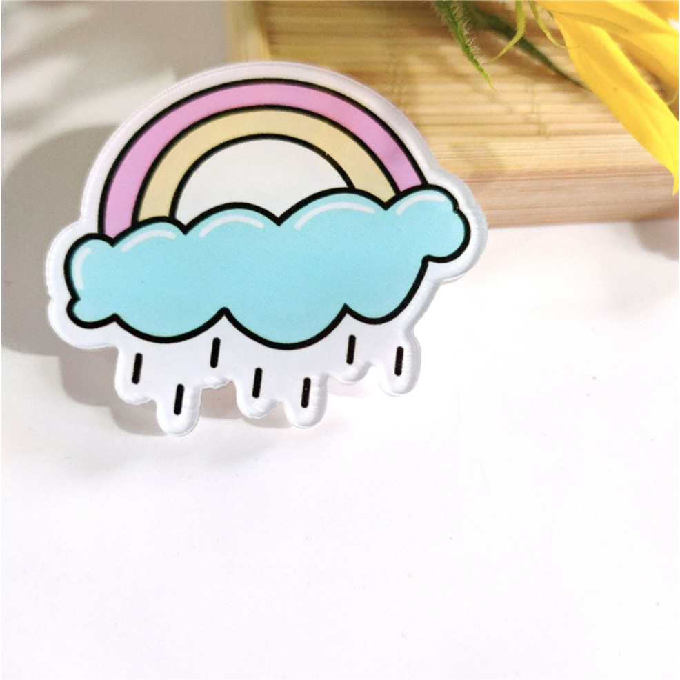 Ghim cài áo huy hiệu seri Cầu vồng Rainbow cute,  gắn balo túi xách áo siêu xinh phong cách ullazang Hàn Quốc