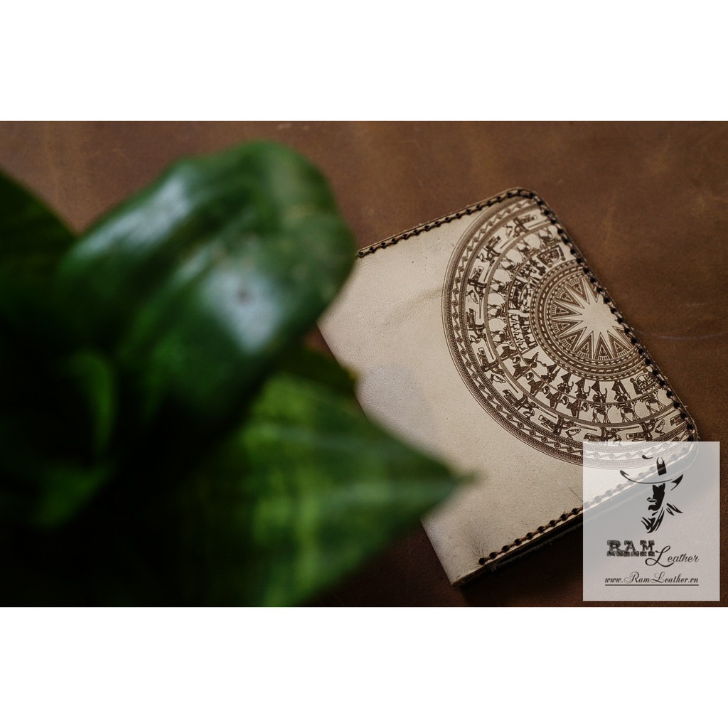 Ví Nam Ram Trống Đồng Vegtan - Da Bò Thật Bền Đẹp - Dáng Đứng