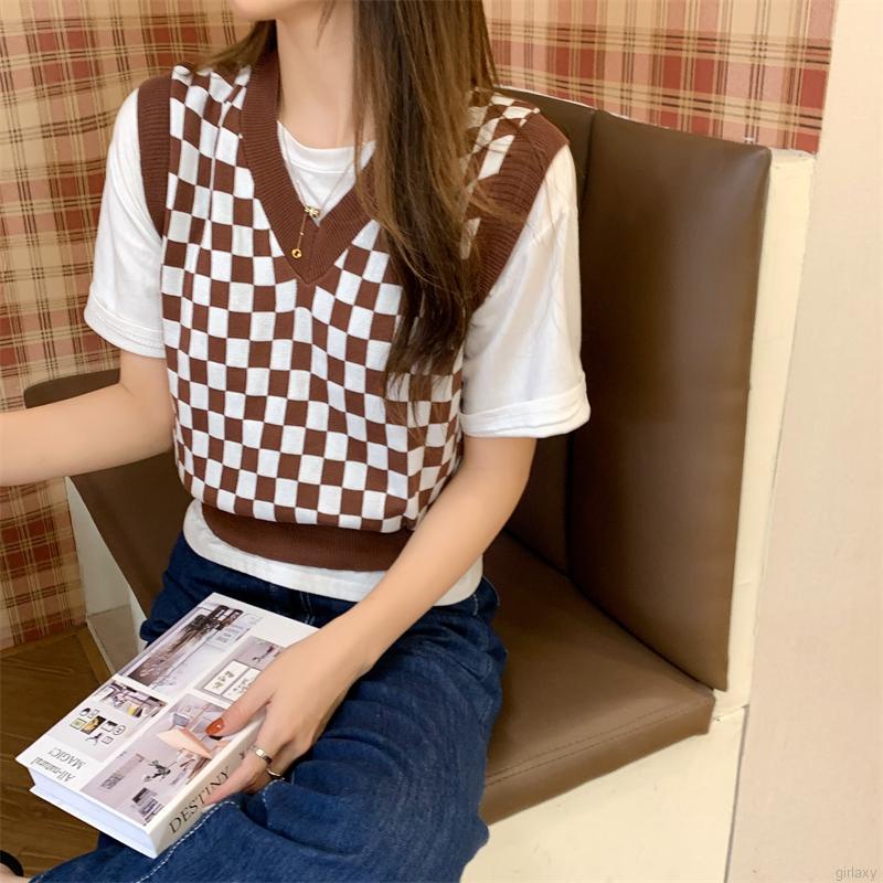 Áo len nữ không tay cổ chữ V thời trang