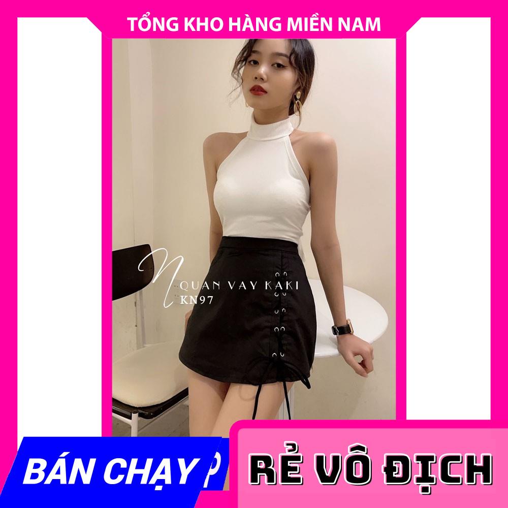 QUẦN VÁY KAKI ĐAN DÂY CỰC XINH KN97 ⚡ẢNH THẬT⚡QUẦN VÁY KAKI ⚡ CHÂN VÁY PHOM NGẮN
