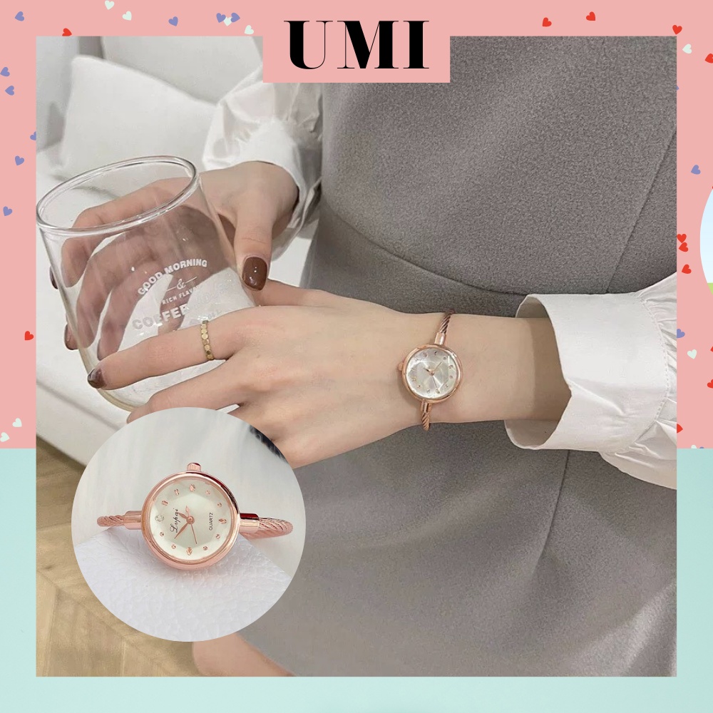 Đồng Hồ Nữ Thiết Kế Dây Kim Loại Xoắn Tinh Xảo Hiệu Green Pie Nhiều Màu Cực Đẹp UMI P1148