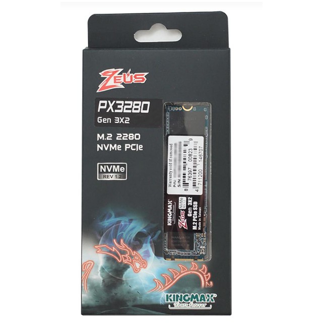 Ổ Cứng SSD M.2 PCIe 256 KINGMAX ZEUS PX3280 Gen3x2 2280 NVMe Chính hãng