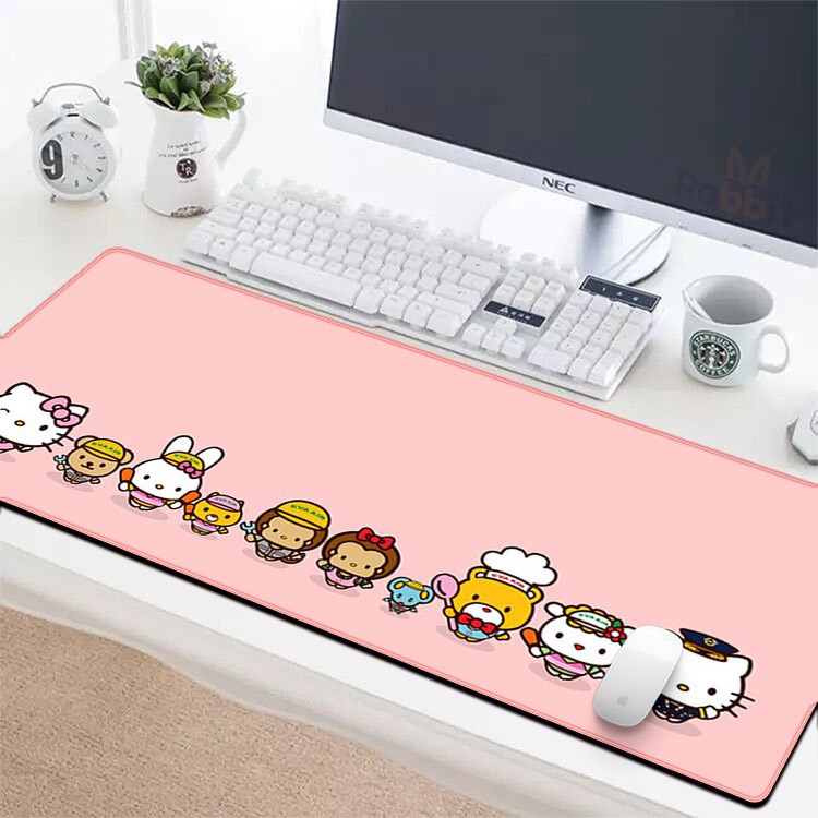 [CỰC RẺ] Bàn Di Chuột Hồng Hello Kitty Và Những Người Bạn 80x30cm