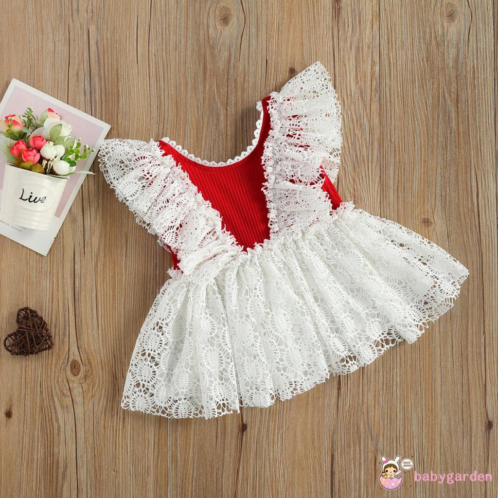 Áo liền quần hoặc Đầm cổ tròn không tay phối ren thời trang xuân hè cho bé gái