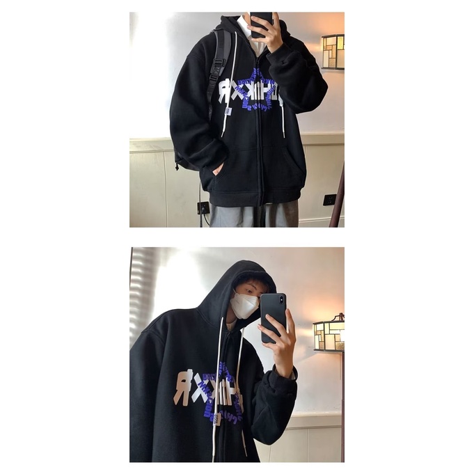 Áo Hoodie Mỏng Có Khóa Kéo In Chữ M-5XL Thời Trang Cho Nam